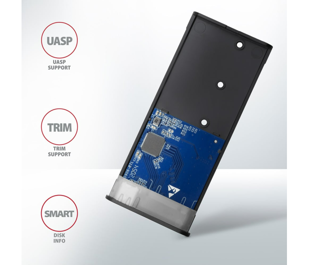 Axagon EEM2-SG2, USB-C 10Gbps - M.2 NVMe & SATA SSD RAW box - 1353424 - zdjęcie 5